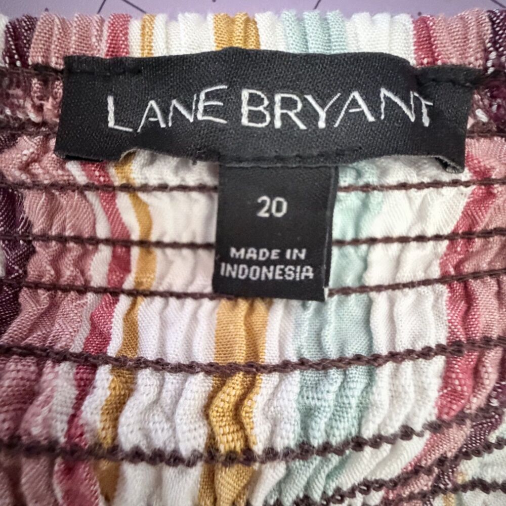 boho striped wide leg jumpsuit plus size 20 resort vacation summer lane bryant - Picture 8 of 8